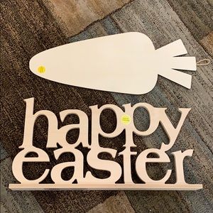 NWT | 2 Unpainted Wood DIY Happy Easter and Carrot